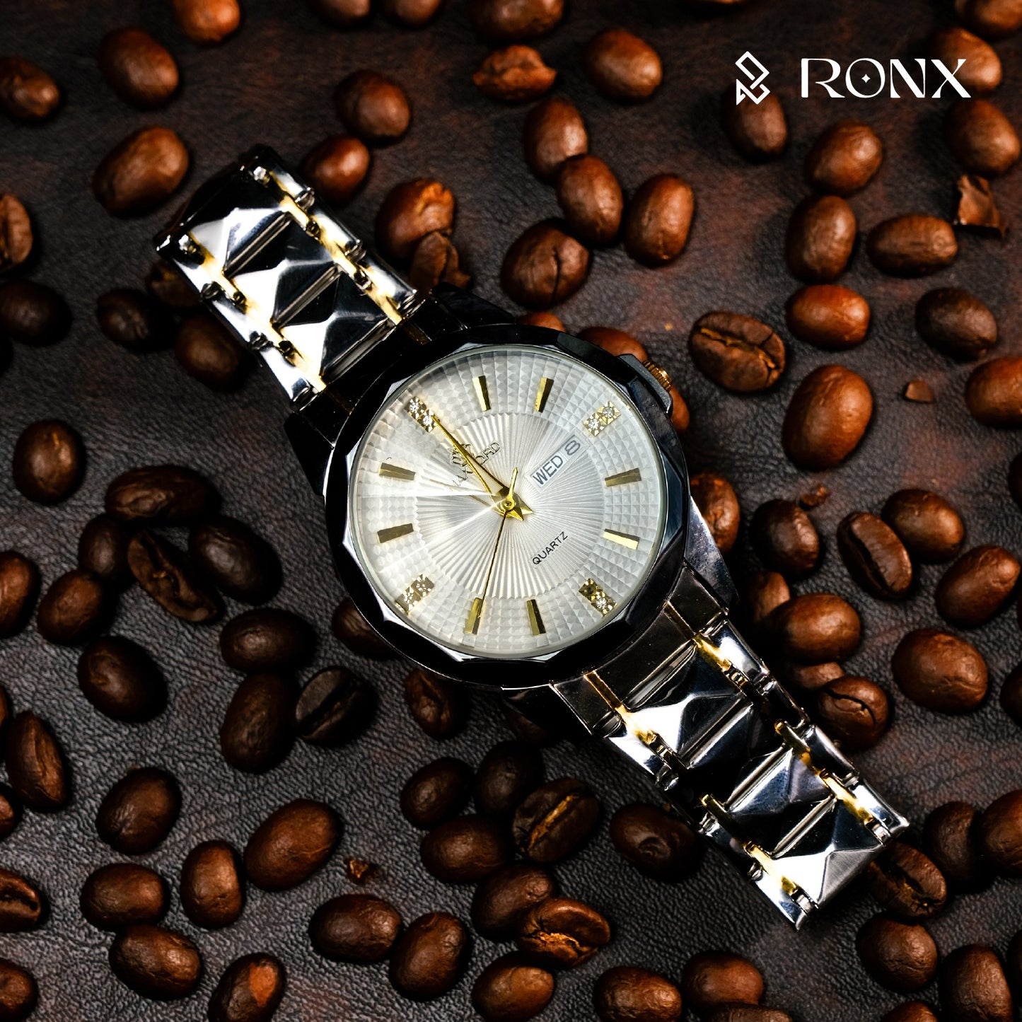 Silver Gold Royal Classic Day-Date Wristwatch