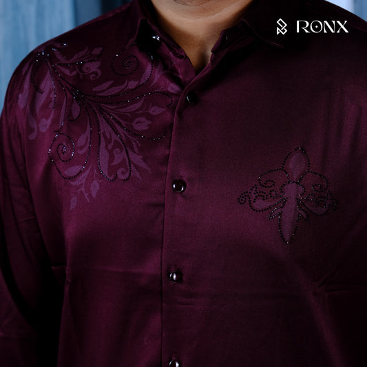 Indian Casual Stitched Party Full Shirt - Deep Wine