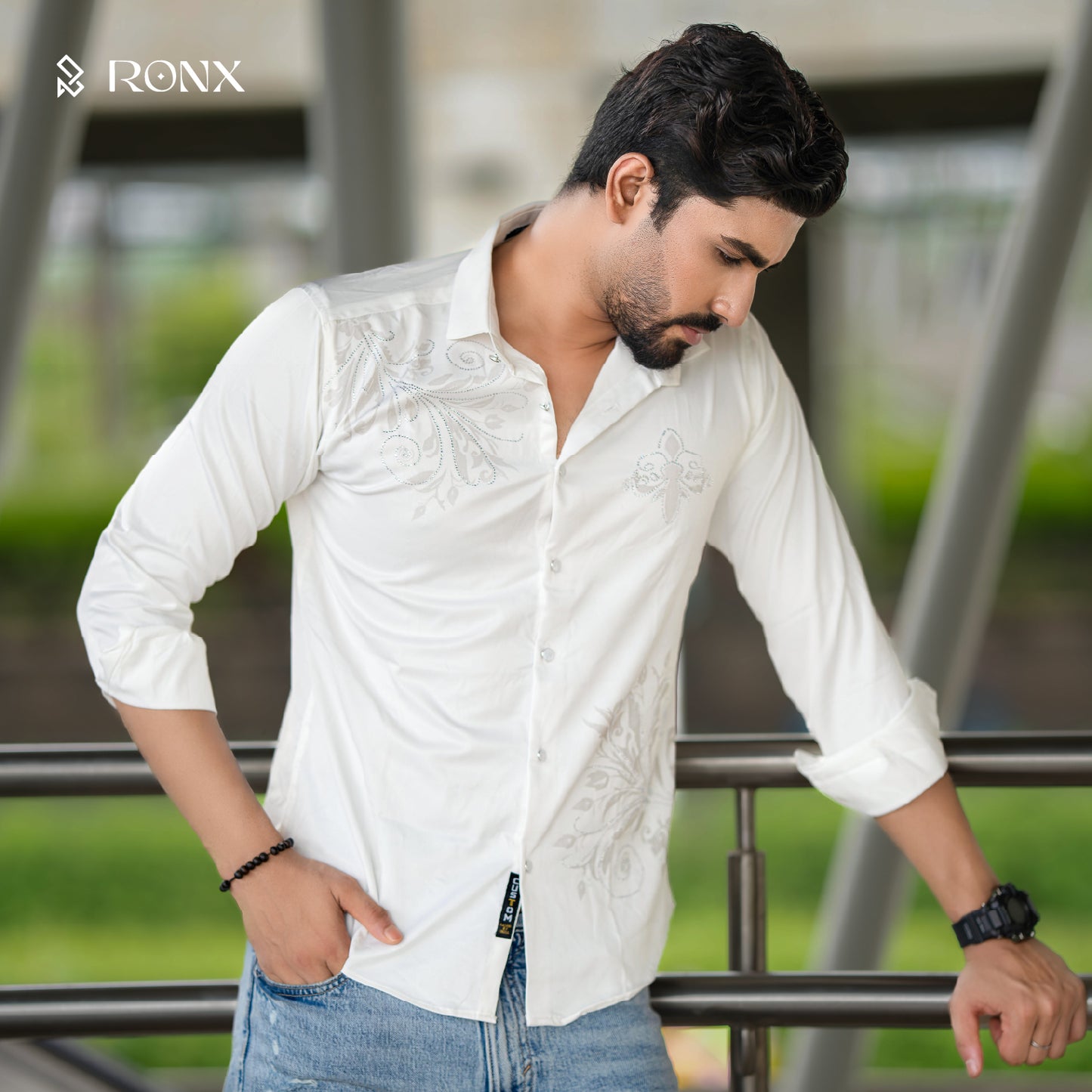 Indian Casual Stitched Party Full Shirt - White