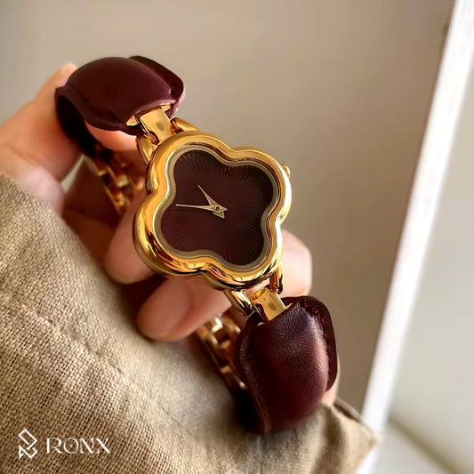 Clover-Shaped Gold Women's Watch