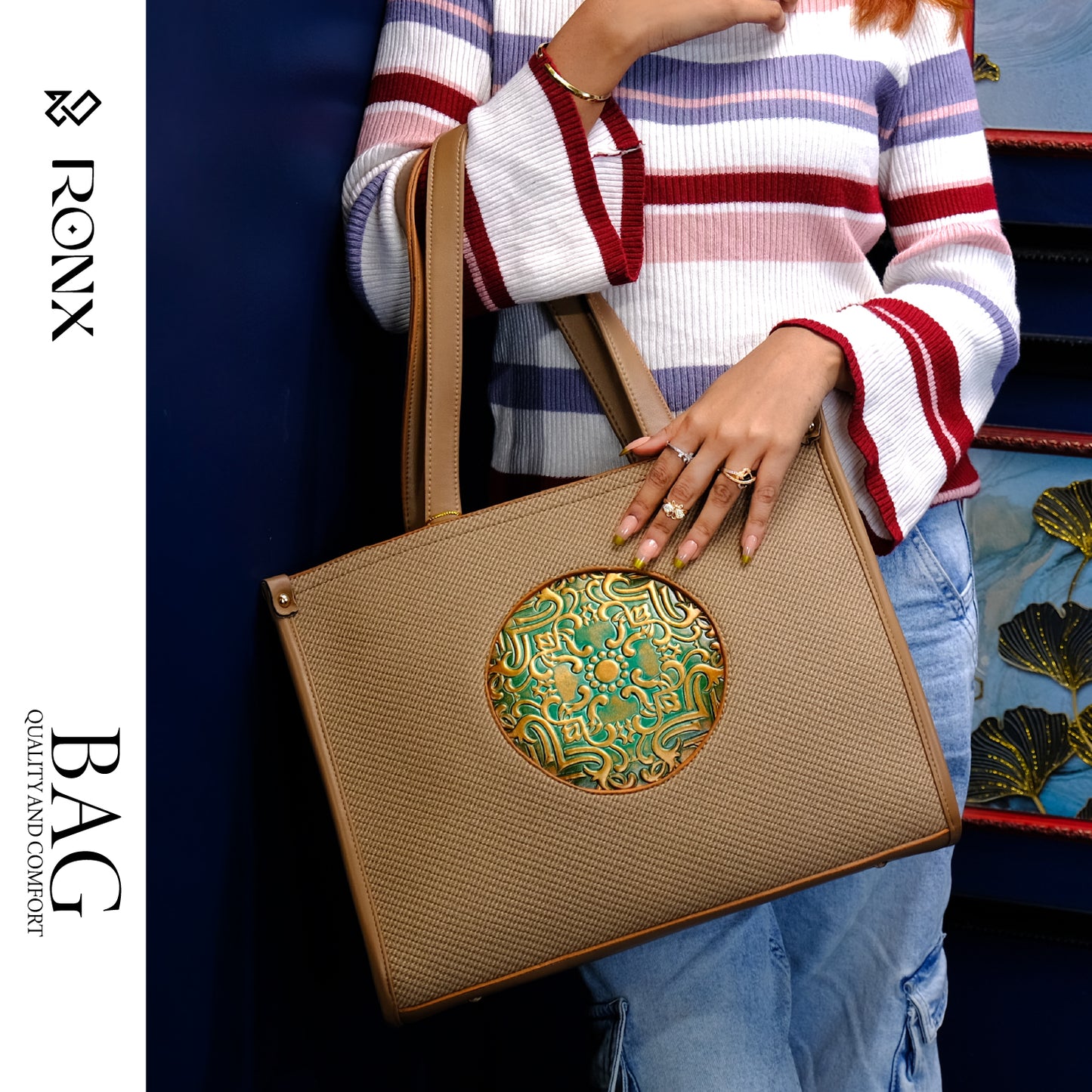 Lotus Circle Tote Bag