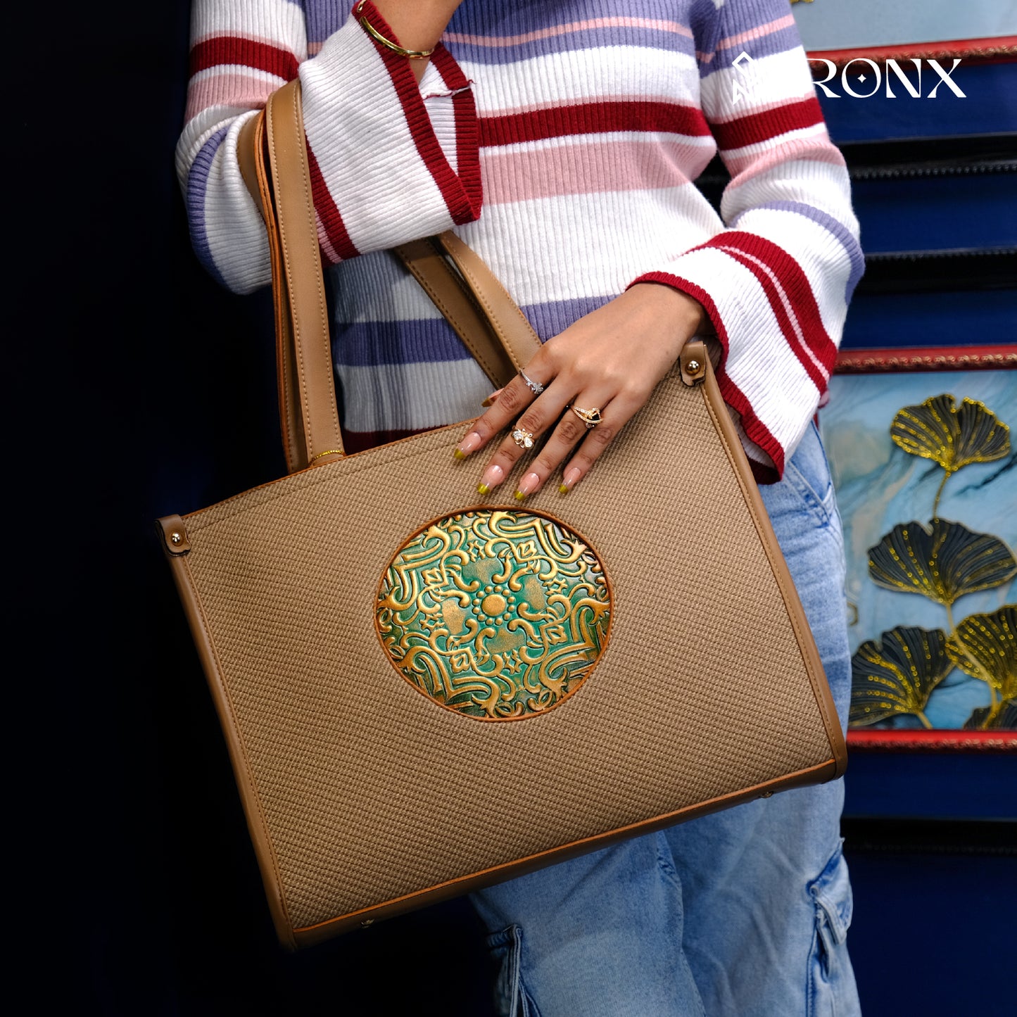 Lotus Circle Tote Bag