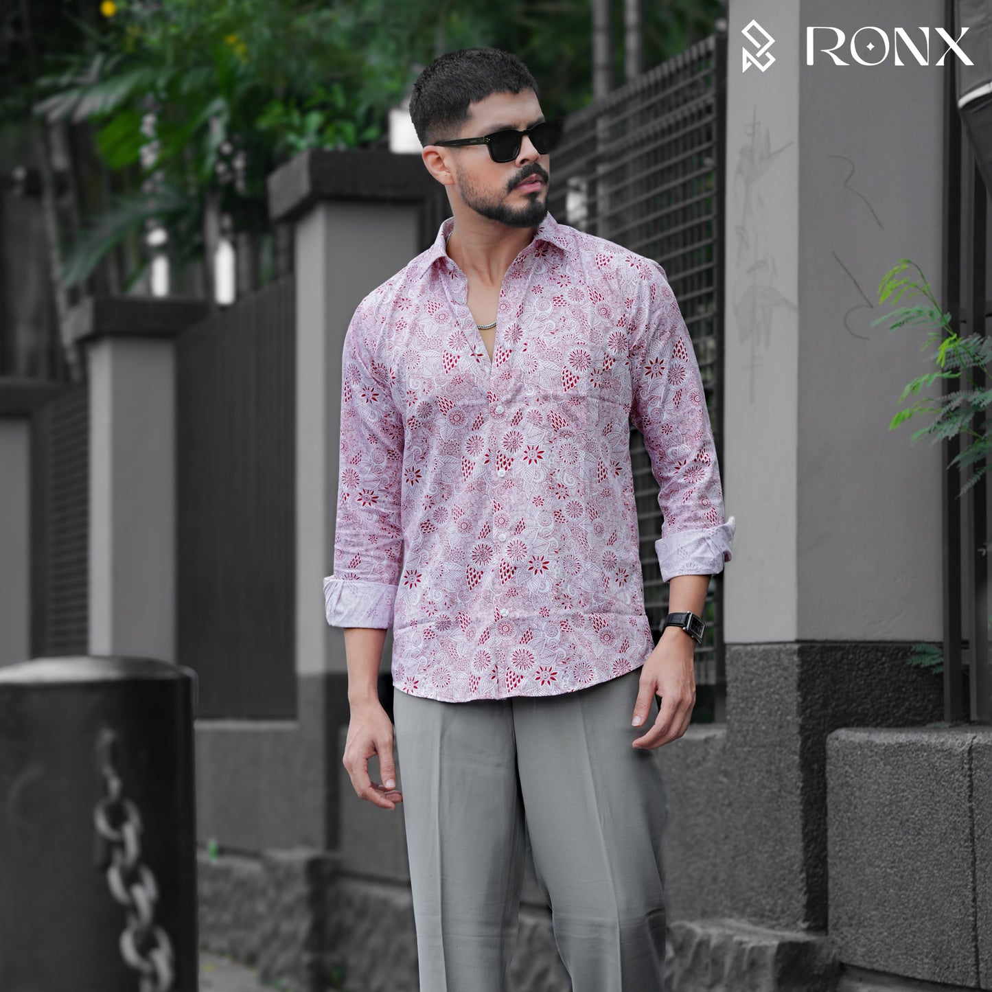 Royal Crimson Floral Shirt