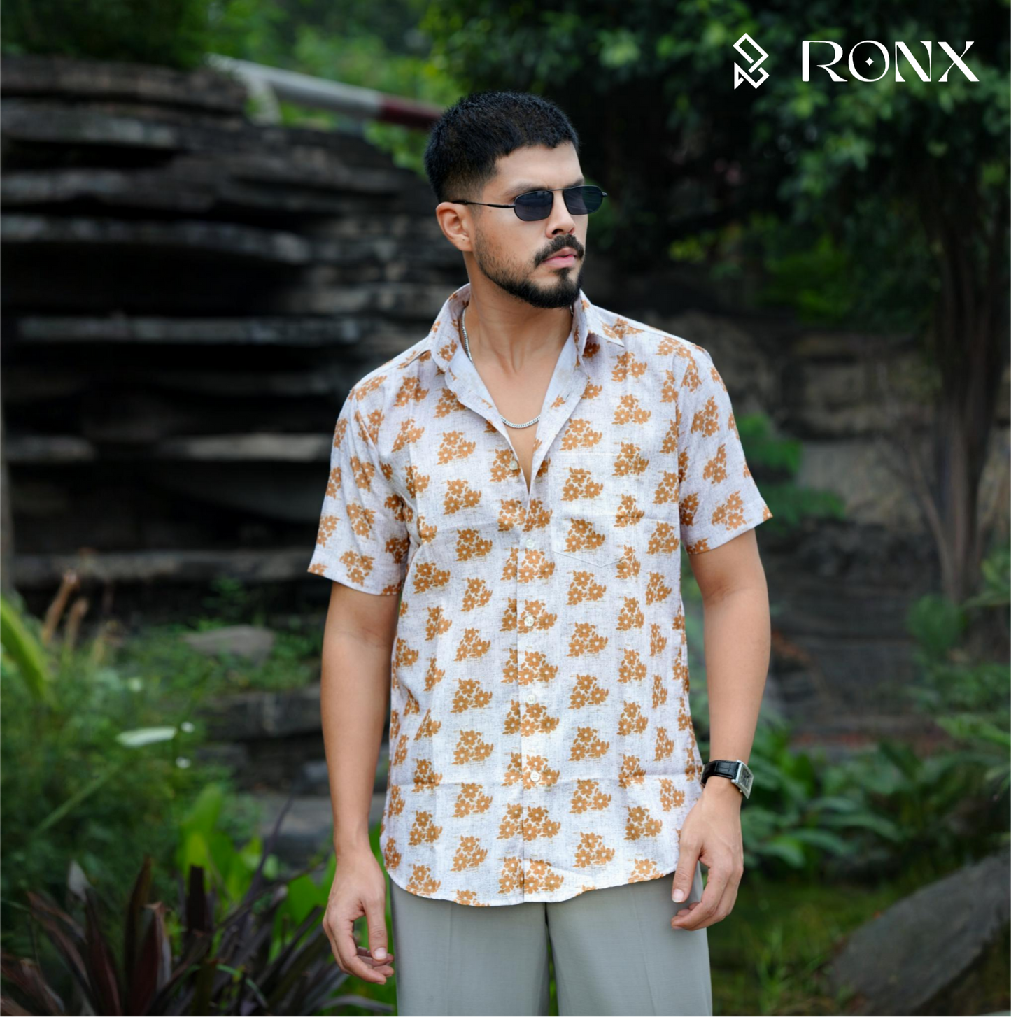 Golden Bloom Floral Shirt