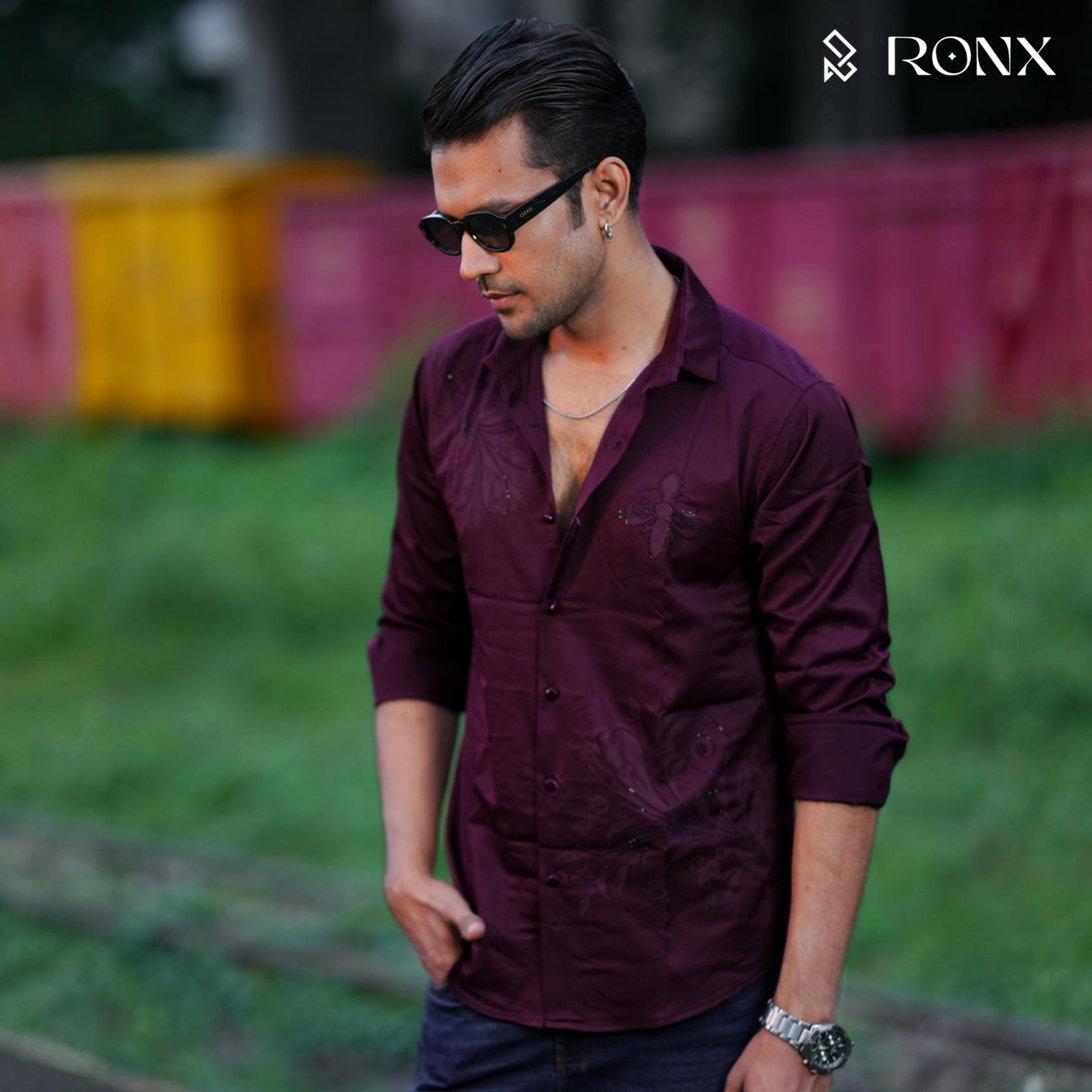 Indian Casual Stitched Party Full Shirt - Deep Wine