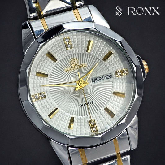 Silver Gold Royal Classic Day-Date Wristwatch