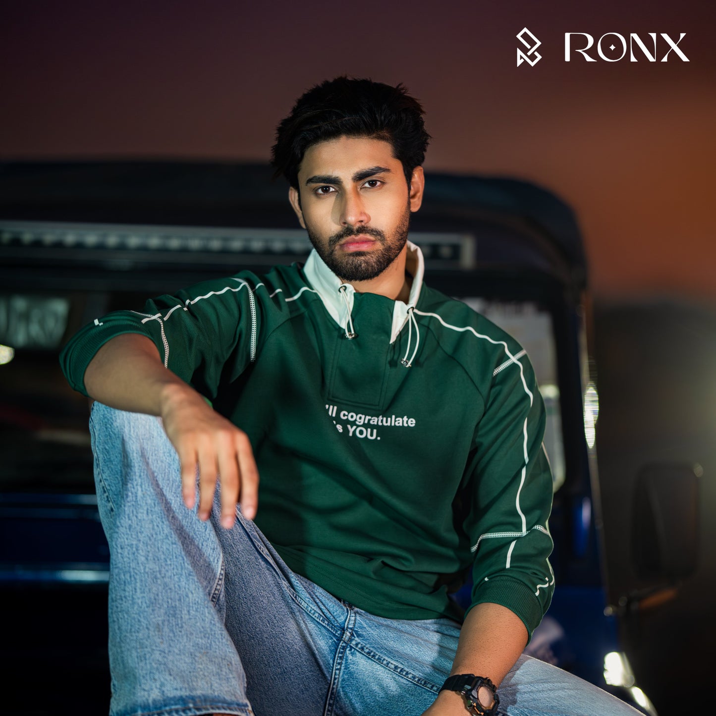 GreenWave High-Neck Sweatshirt