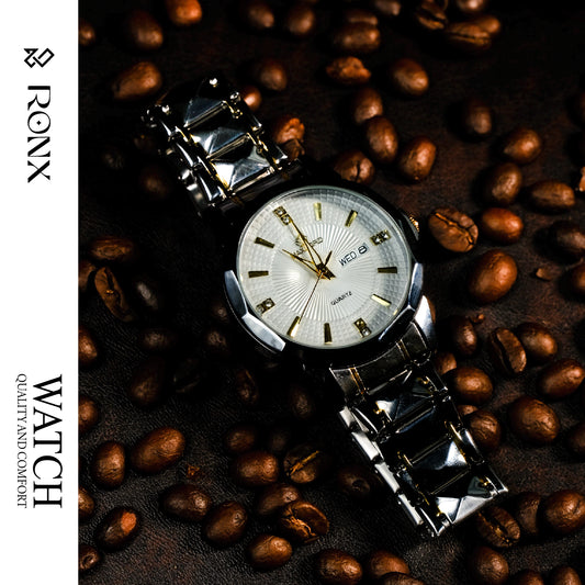 Silver Gold Royal Classic Day-Date Wristwatch