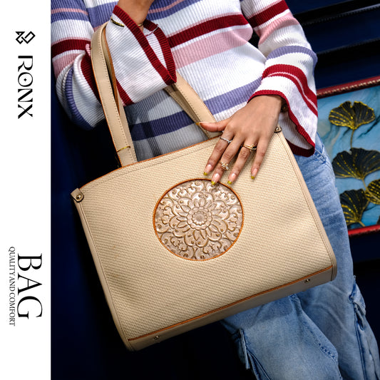 Lotus Circle Tote Bag