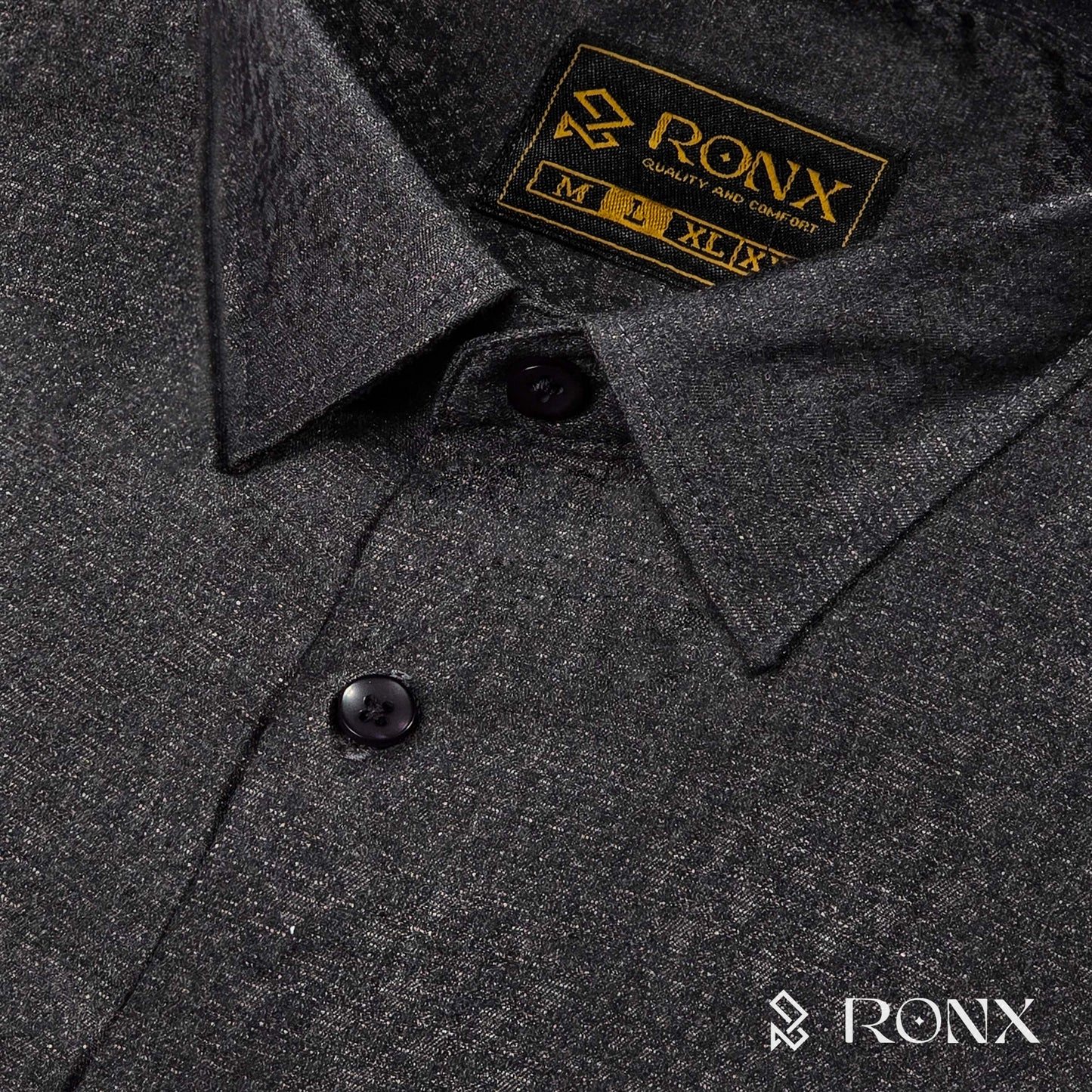 Lunar Black Textured Shirt - Chinese Fabrics