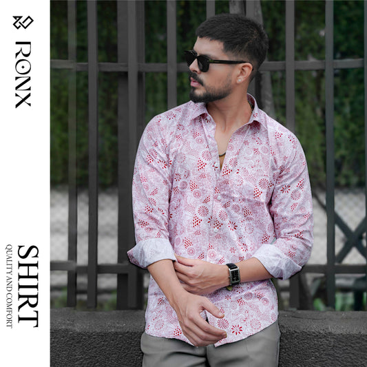 Royal Crimson Floral Shirt