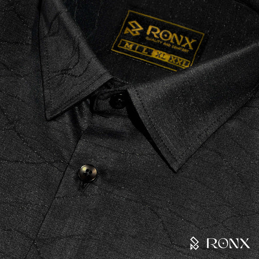 Black Nova Textured Shirt - Chinese Fabrics