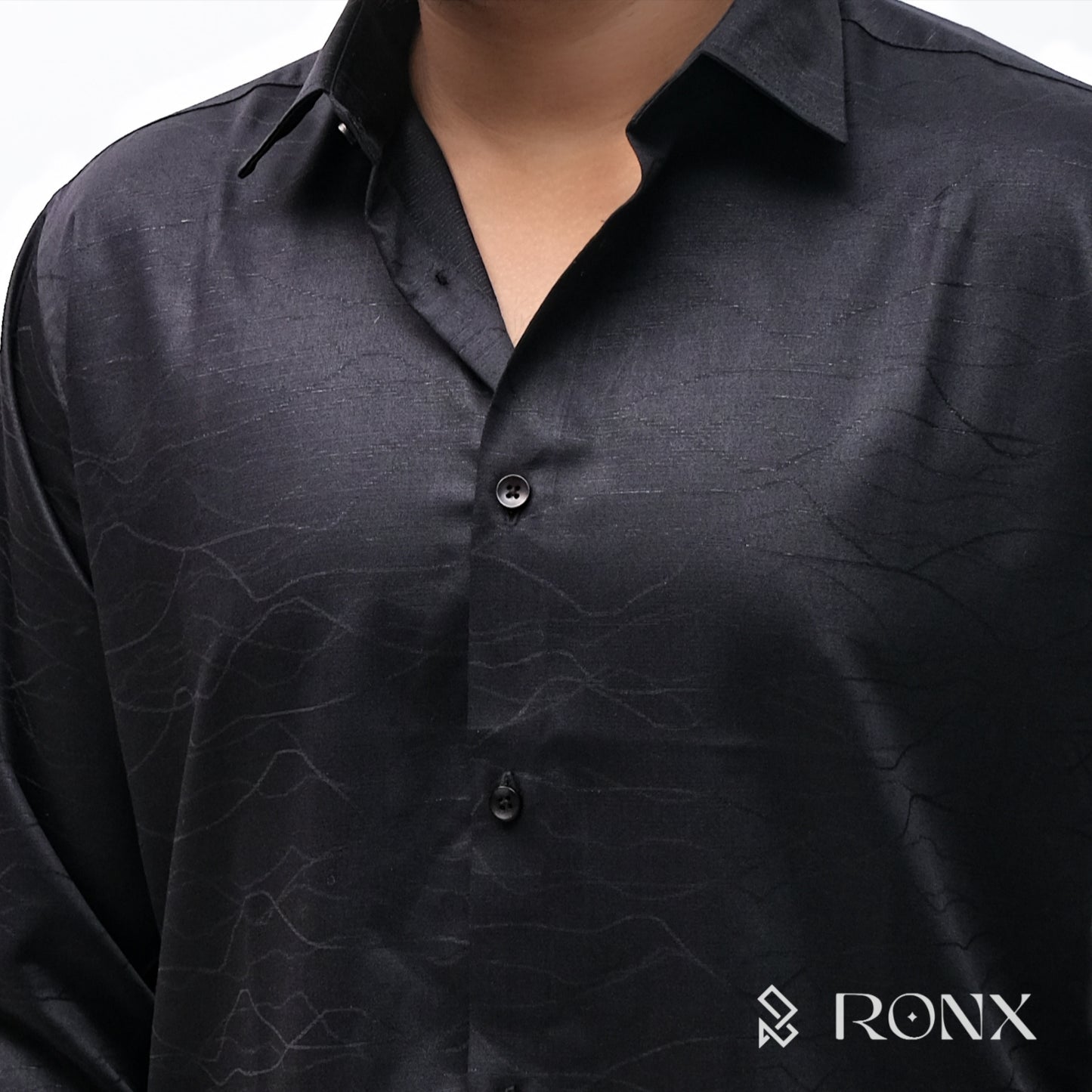 Black Nova Textured Shirt - Chinese Fabrics