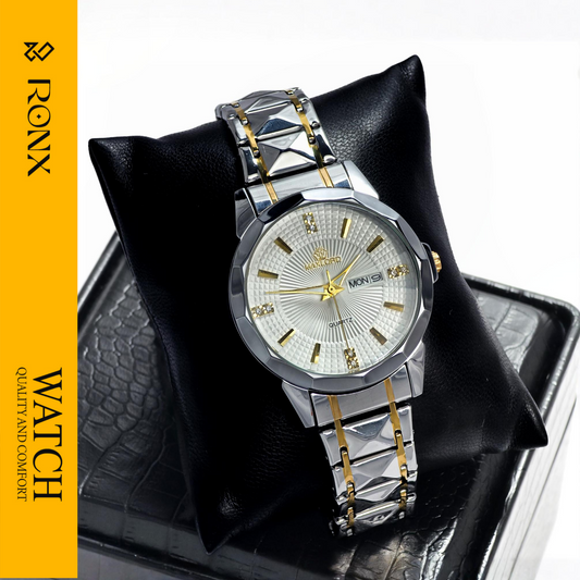 Silver Gold Royal Classic Day-Date Wristwatch
