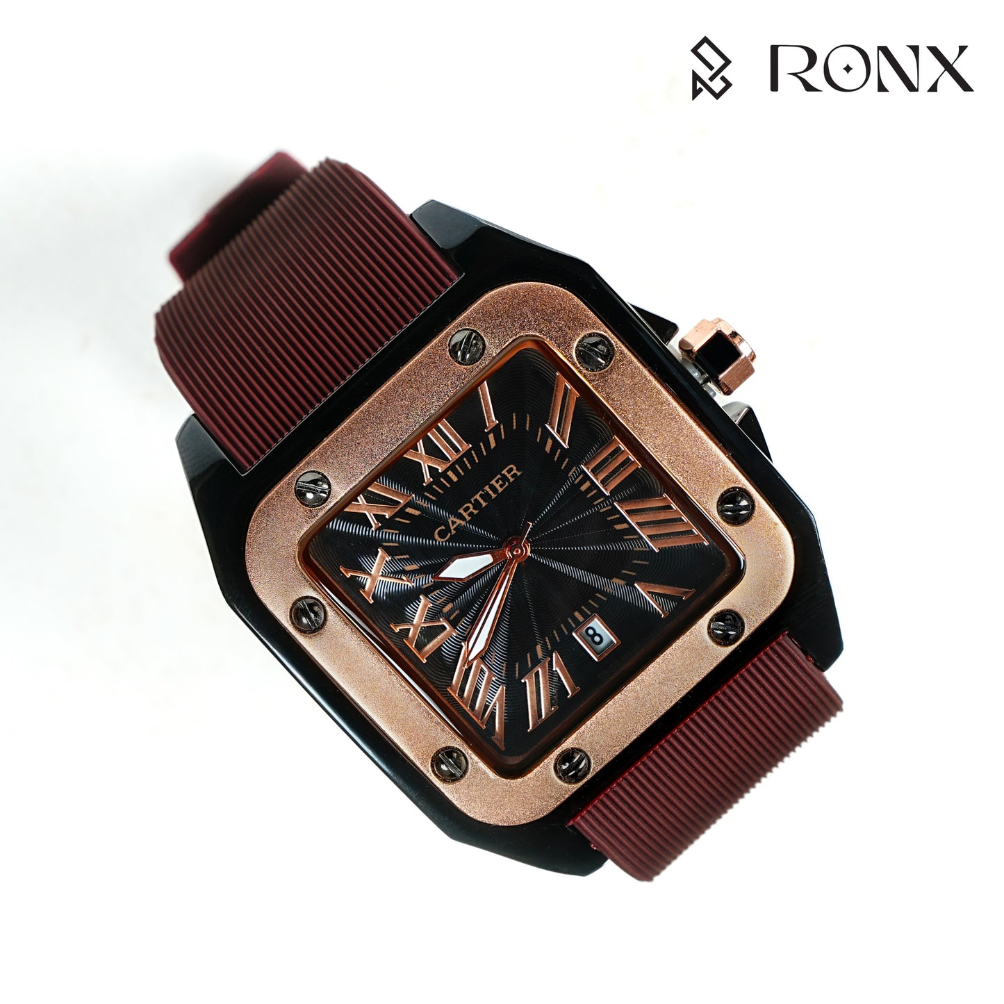 SquareForce Quartz Men’s Watch Maroon
