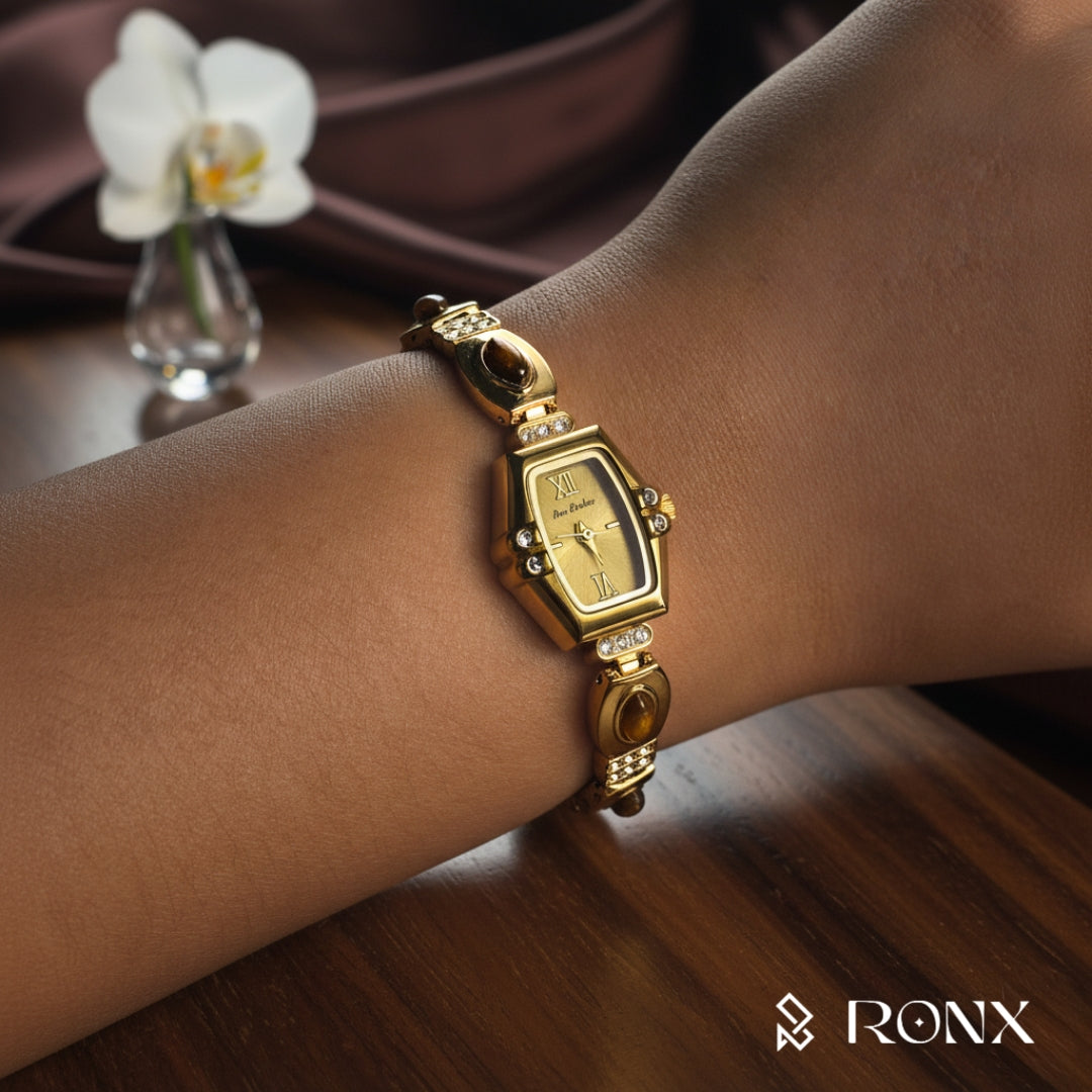 Royal Bee Sister Golden Stone Watch