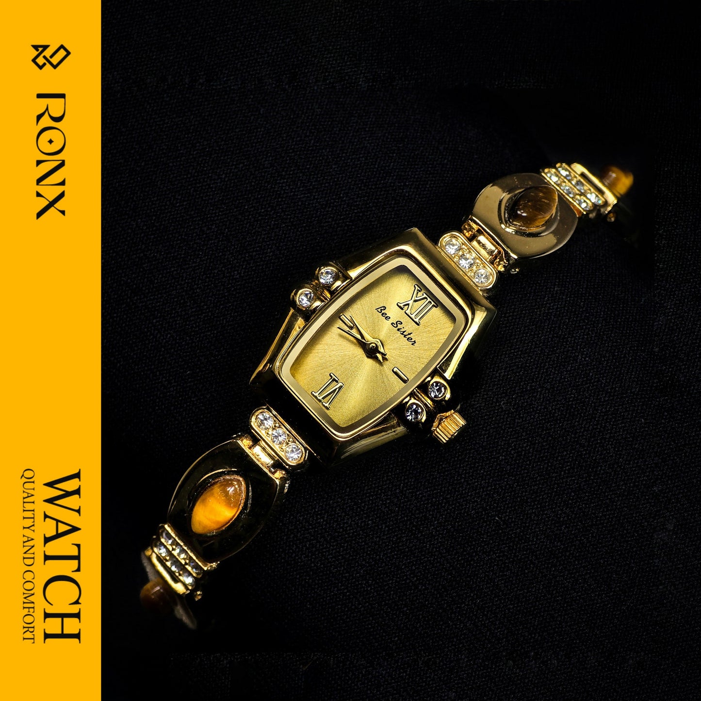 Royal Bee Sister Golden Stone Watch